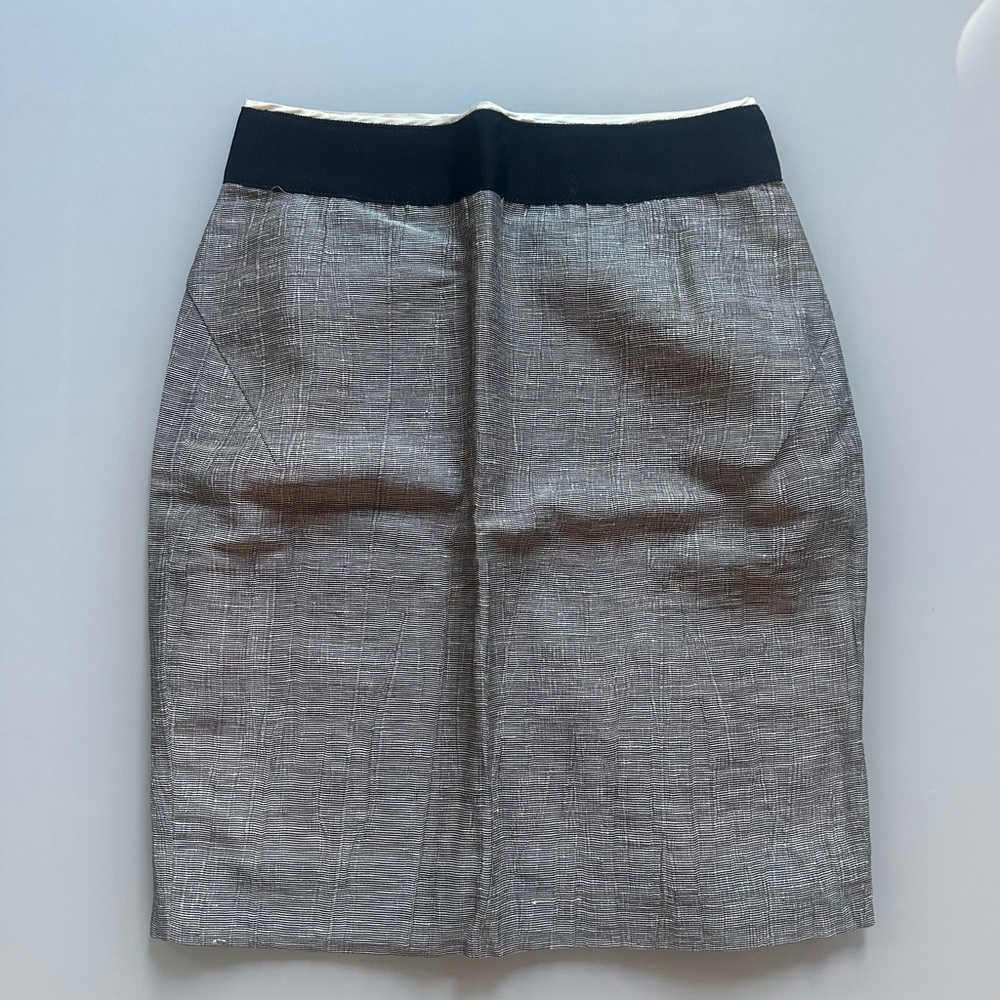 J. Crew Navy and Gray Pencil Skirt